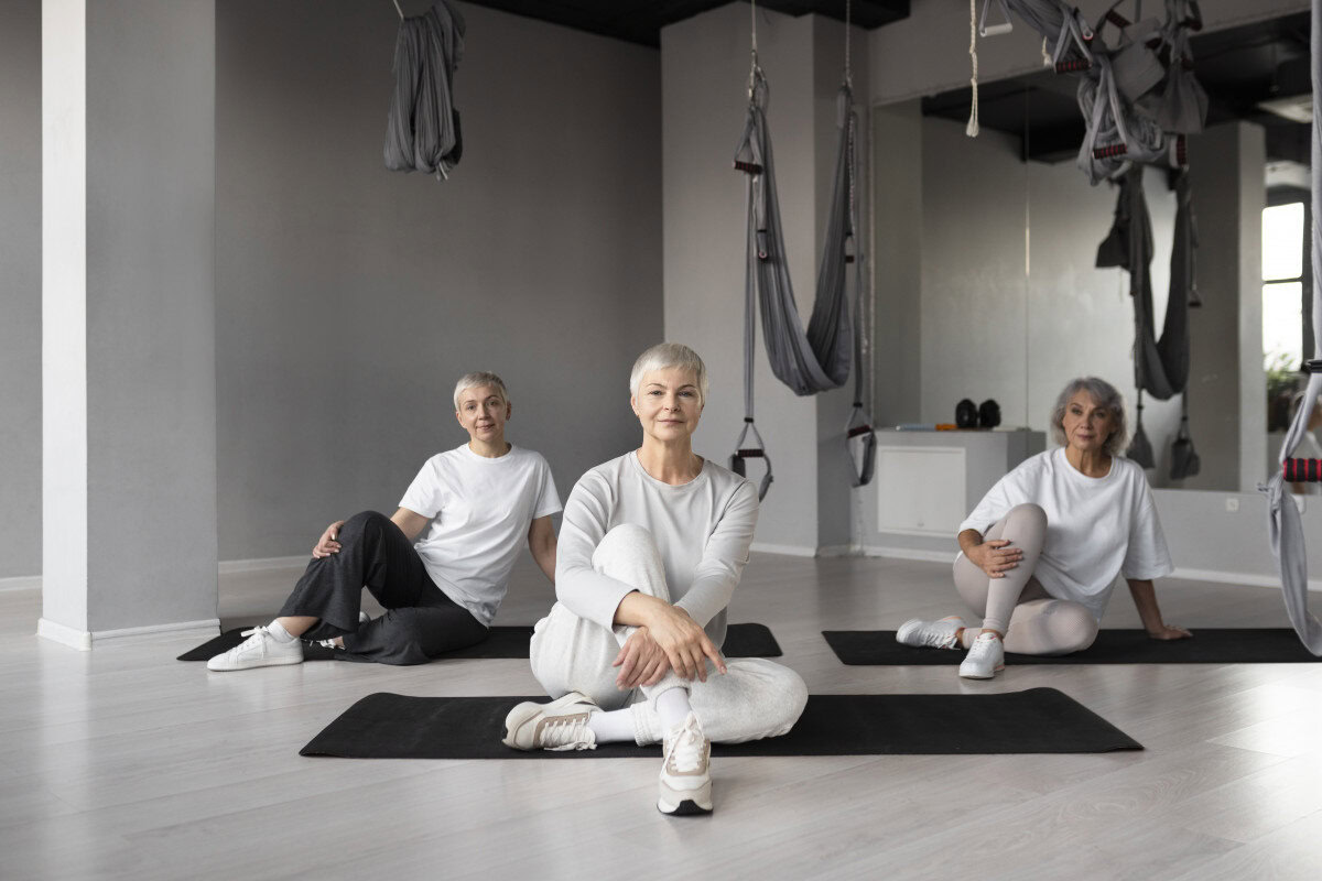 pilates senior fitness exercises mats mind body